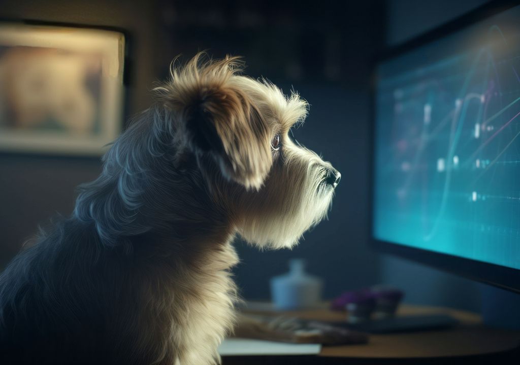 perros que miran pantallas