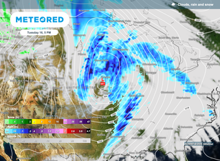 Tuesday Cutoff Low Develops Bringing a Large Front of Heavy Rain and Strong Winds to the Mississippi River Valley