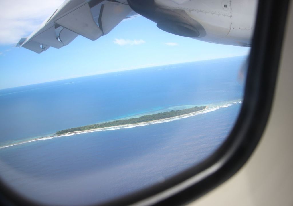 Tuvalu desde un avión Tuvalu desde un avión