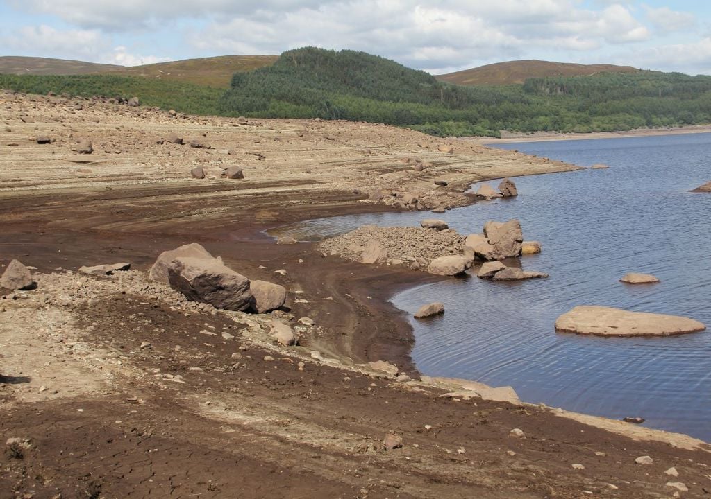 Welsh reservoir during a drought