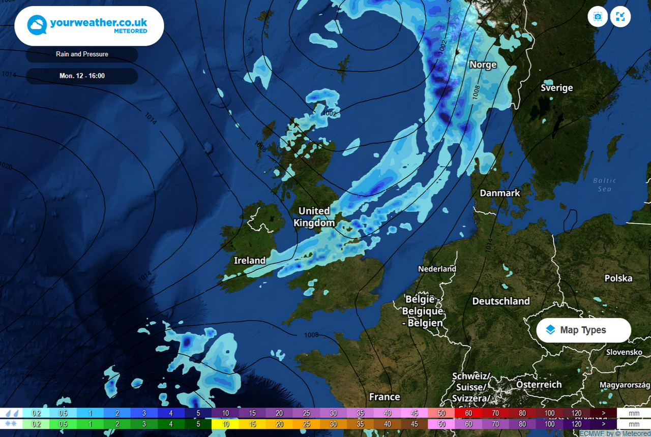 UK forecast rain and flood warnings issued, as weather set to turn cooler