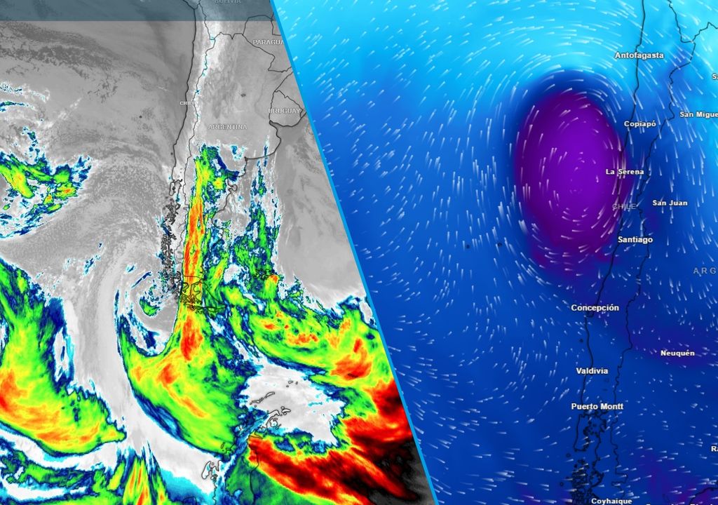 imagen satelital actual y baja segregada prevista para la última semana de agosto