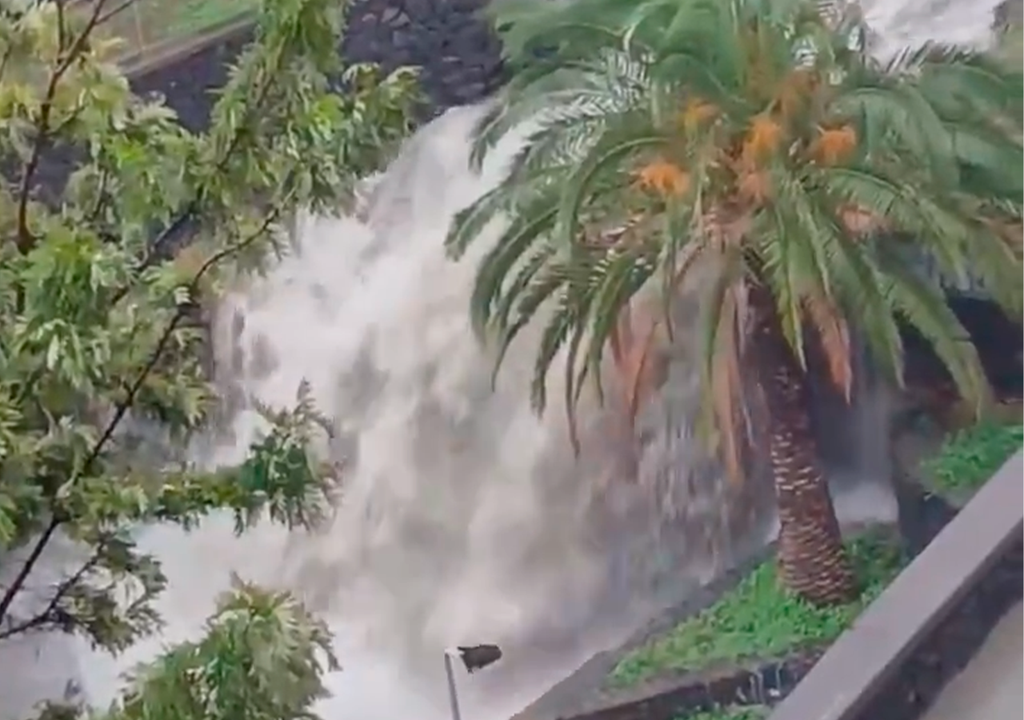 Barranco de Tío Pino (Santa Cruz de Tenerife) esta mañana. Autor: Carlos Caso Sánchez (@CarlosSanchezTf).