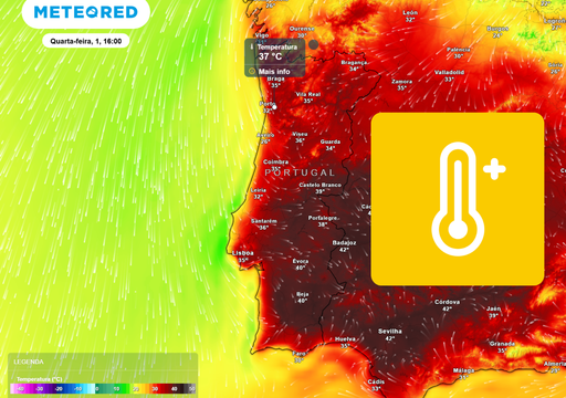 &Uacute;ltima previs&atilde;o do modelo europeu: calor intenso poder&aacute; chegar a Portugal na quarta-feira, 1 de julho