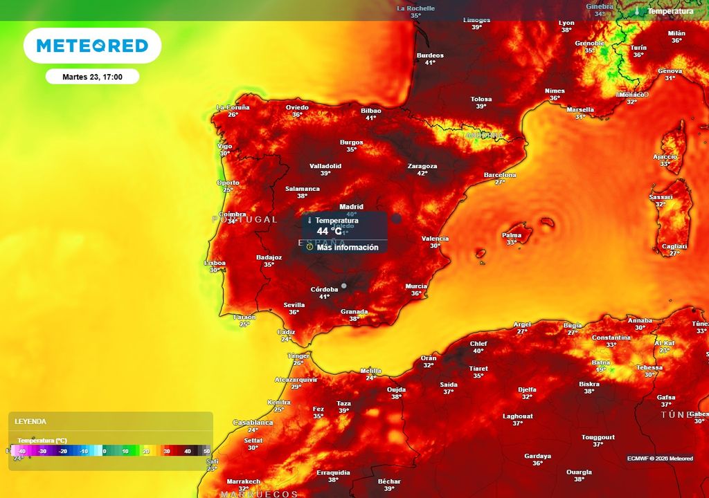Ola de calor La ola de calor alcanzará hoy martes su pico de máxima intensidad. En una amplia porción del territorio peninsular se alcanzarán temperaturas máximas cercanas a los 40 ºC, superándose con holgura ese valor en algunas zonas.