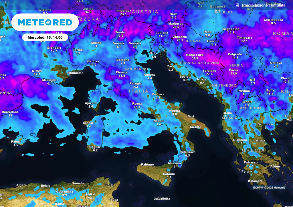 Precipitazione cumulata in Italia Precipitazione cumulata in Italia