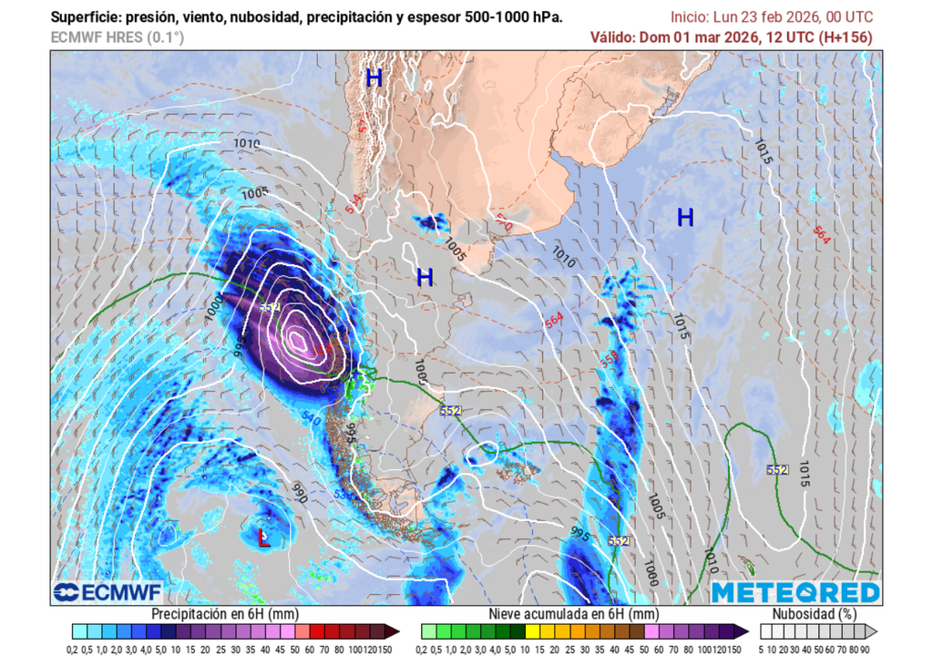 El viento podría superar los 80 km/h con el paso de este ciclón extratropical por el sur y parte del centro de Chile, en los primeros días de marzo.