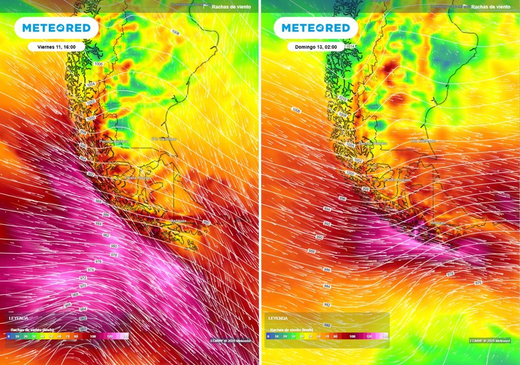 fuerte gradiente de presión y vientos en la zona austral de Chile. fuerte gradiente de presión y vientos en la zona austral de Chile.