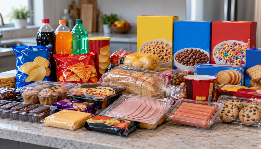 Bebidas azucaradas, cereales, snacks, galletas y carnes procesadas forman parte del amplio grupo de alimentos ultraprocesados presentes habitualmente en la dieta. Bebidas azucaradas, cereales, snacks, galletas y carnes procesadas forman parte del amplio grupo de alimentos ultraprocesados presentes habitualmente en la dieta.