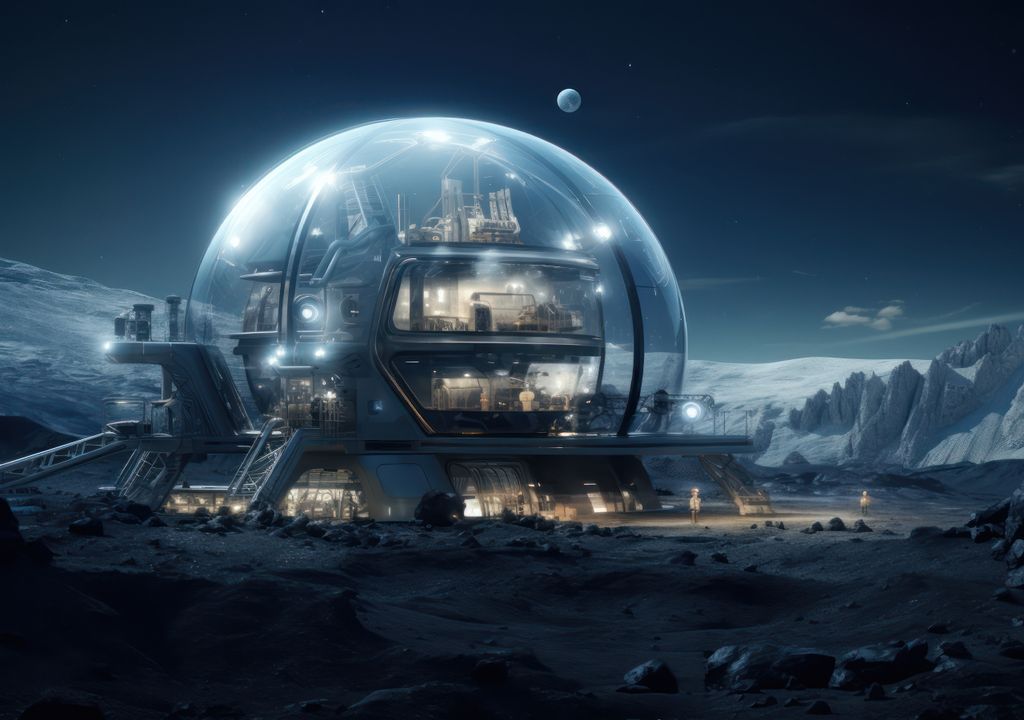 construção na lua; IA construção na lua; IA