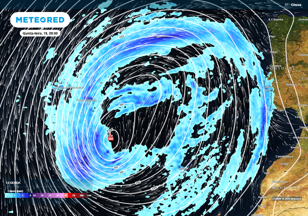 Na próxima quinta-feira, 19 de março, a depressão fria já estará plenamente organizada, oscilando entre Açores, Madeira e Portugal continental.