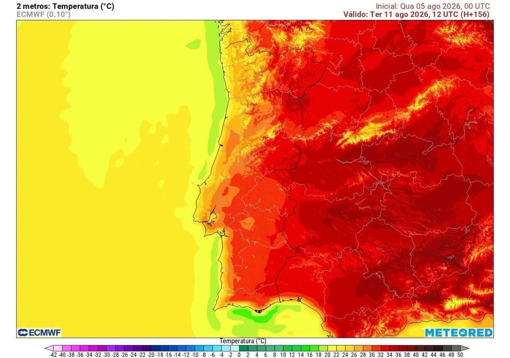 A influência marítima deverá manter as temperaturas do litoral inferiores.