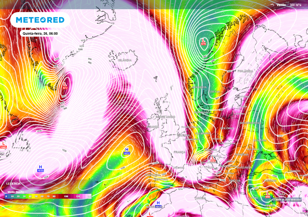 A tempestade que irá atravessar o Atlântico será absorvida por um grande cavado carregado de ar polar que se soltará sobre a Europa devido a uma ondulação muito significativa do jato polar. Deste modo, serão geradas várias baixas pressões à superfície.