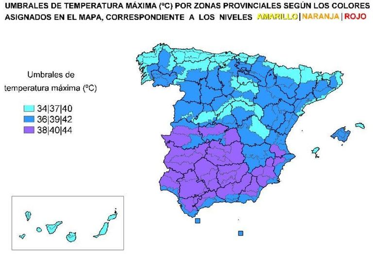 Mapa de umbrales de AEMET Mapa de umbrales de AEMET