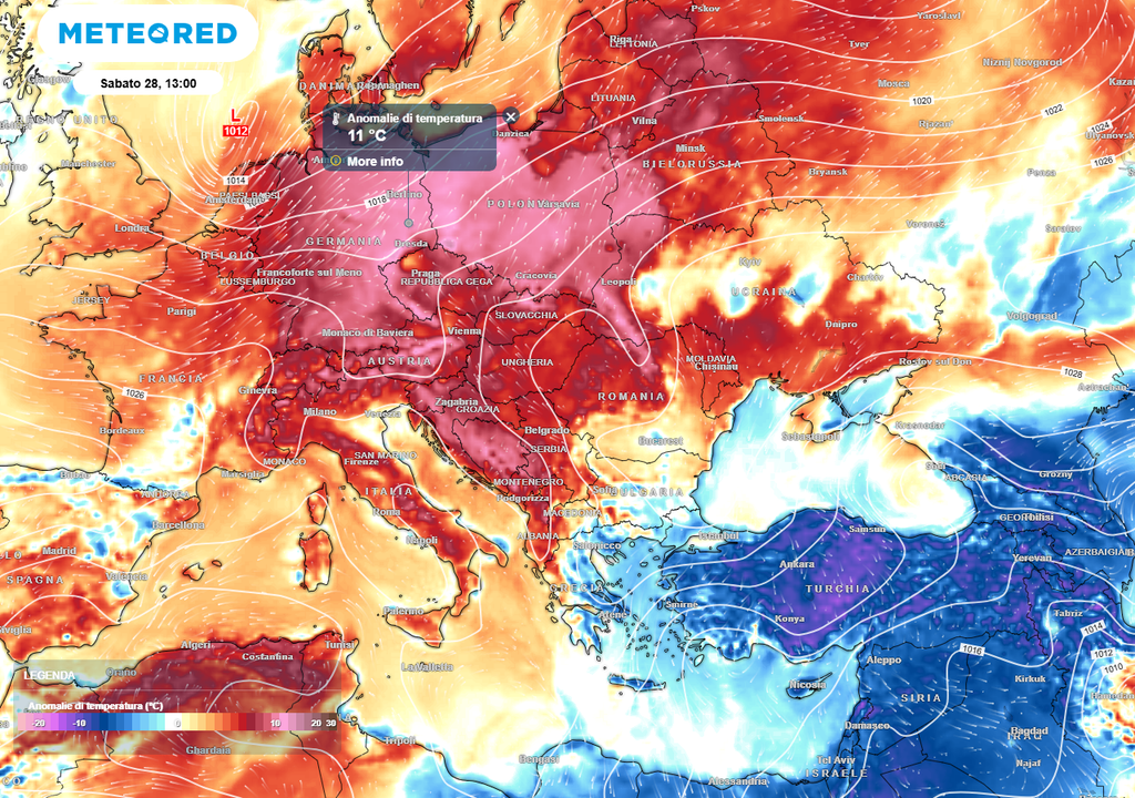 Record di Caldo. L’Extreme Forecast Index (EFI) dell’ECMWF segnala chiaramente che, per questo periodo di fine inverno, i valori previsti si collocheranno verso l’estremo caldo della statistica climatologica. Questo si traduce in una maggiore probabilità di record locali di temperatura e in una percezione diffusa di falsa primavera.