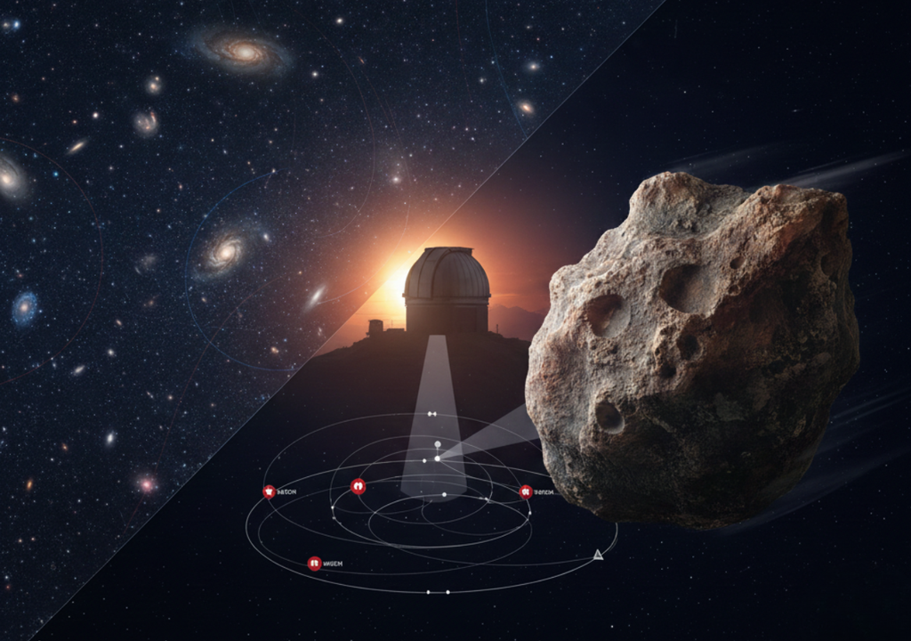 Vigilancia Espacial. El Observatorio Vera C. Rubin equilibrará el estudio de las galaxias profundas con el rastreo de asteroides cercanos, mejorando nuestra capacidad para detectar objetos potencialmente peligrosos en el Sistema Solar.