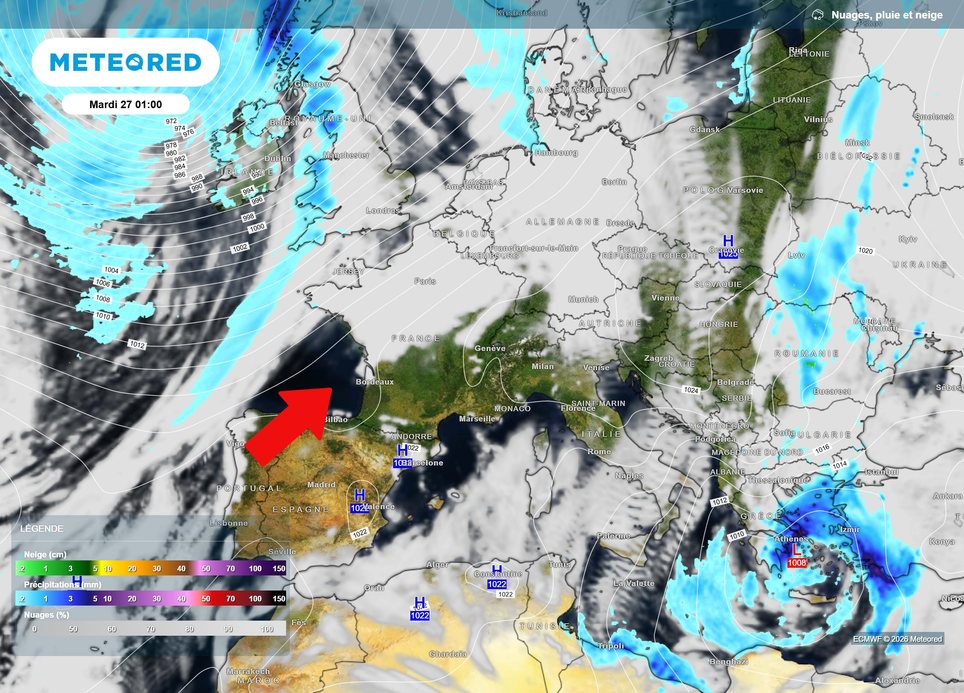 Poussée anticyclonique mardi 27 octobre