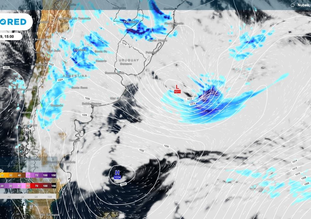 Un marcado bloqueo en la circulación permite que gran parte del país tenga abundante nubosidad con recurrencia de tormentas sobre el noreste del litorial.