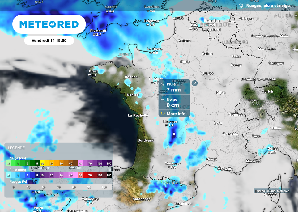 Retour de la pluie vendredi dans les régions de l'ouest !