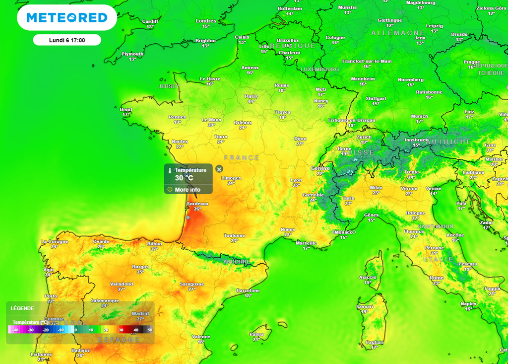 Des pointes à 30°C sont localement envisagées pour le lundi de Pâques.