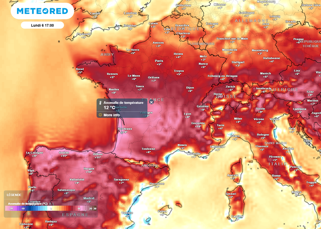 En fin de week-end, le mercure se situera jusqu'à 12°C au-dessus des normales de saison !