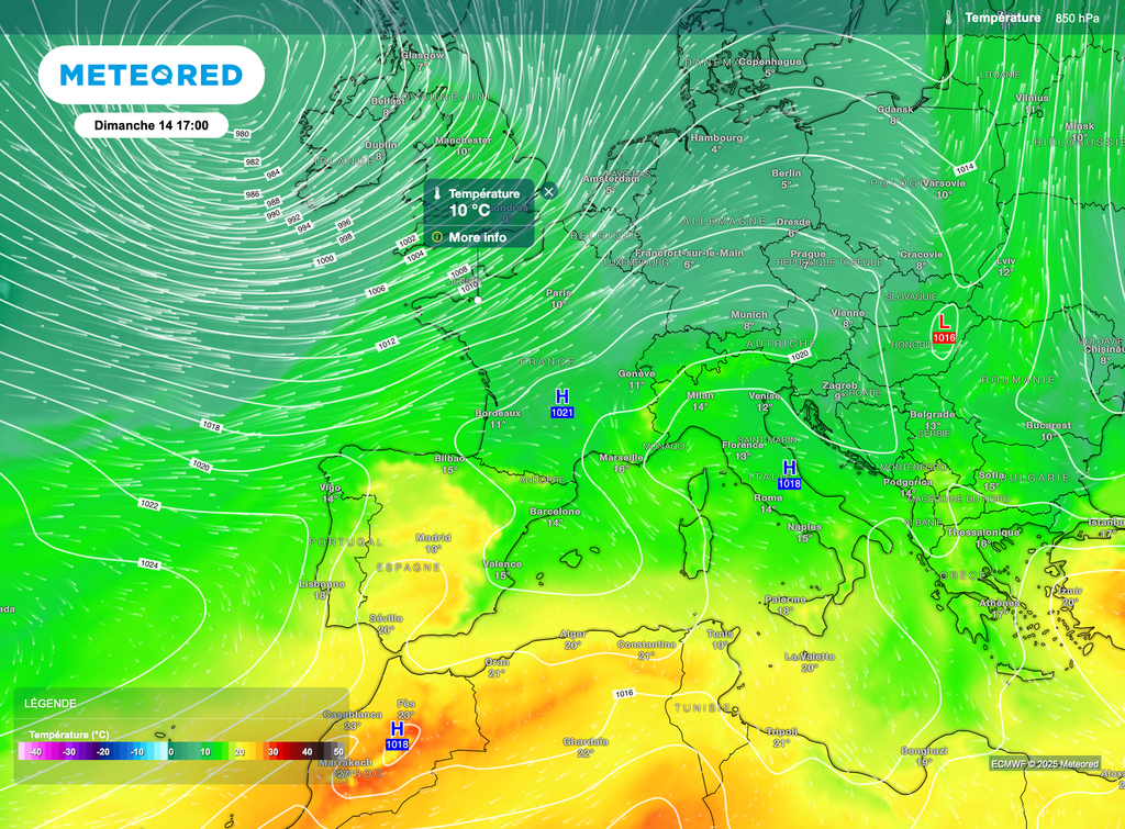 Hausse des températures pour votre journée de dimanche en France.