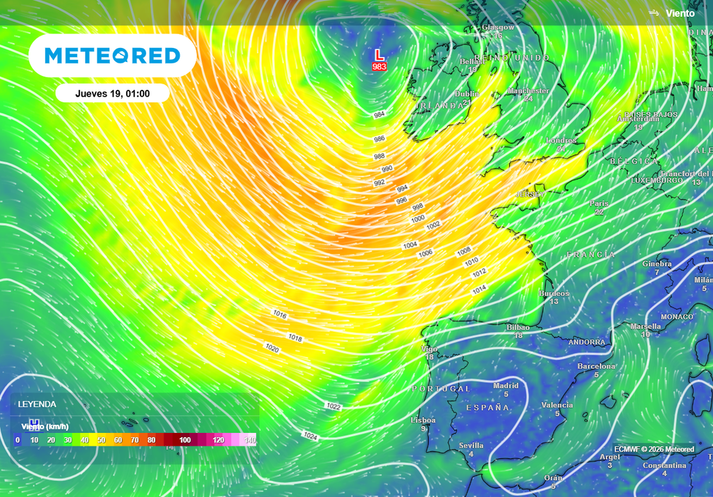Las borrascas circularán más al norte la próxima semana, con precipitaciones en el tercio septentrional y ambiente más estable en el sur.