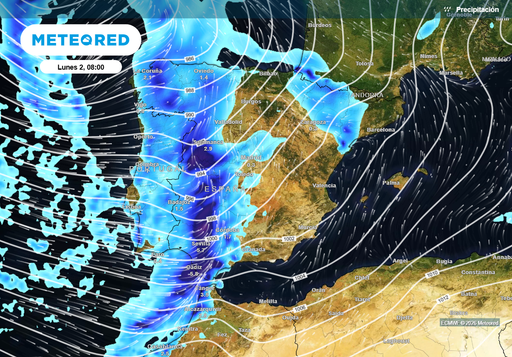 Un frente de lluvias intensas se aproxima a toda velocidad: las franjas horarias clave de ma&ntilde;ana, 1 de febrero