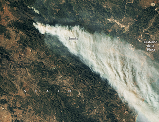 Un furioso incendio en España visto desde la ISS