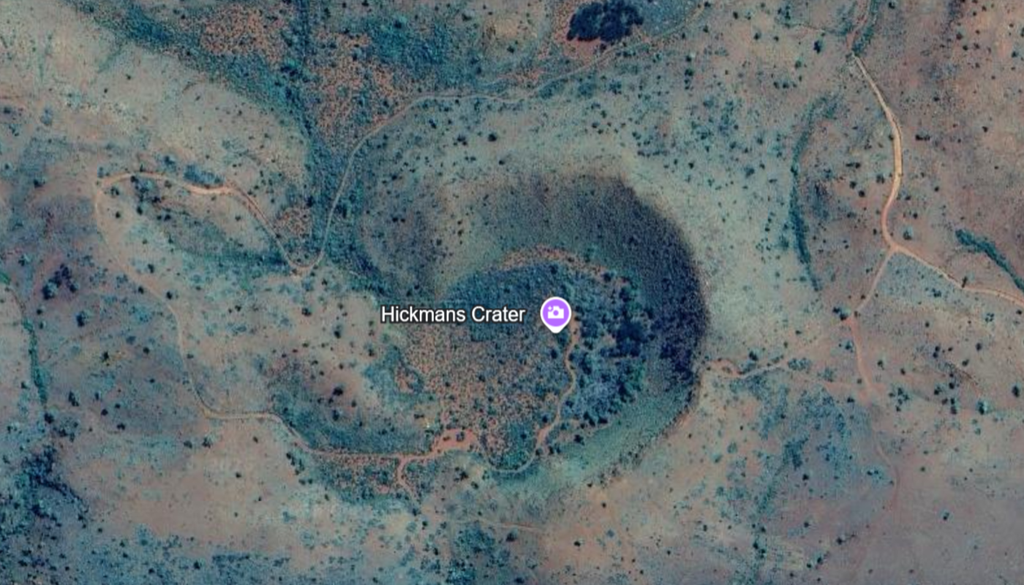 Imagem da cratera no Google Earth.