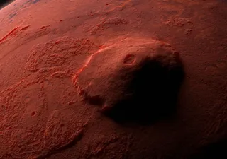 Op Mars is een enorme vulkaan ontdekt die mogelijk de overblijfselen van een oude gletsjer bevat