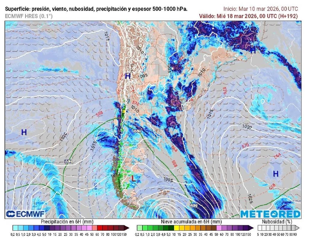 Modelo europeo prevé precipitaciones en la RM la próxima semana, sin embargo, debemos seguir de cerca la evolución de este fenómeno.