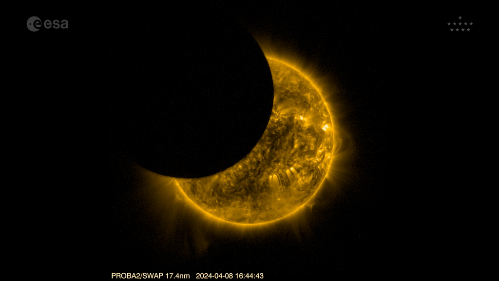 Imagen de un eclipse parcial de archivo. Fuente: ESA