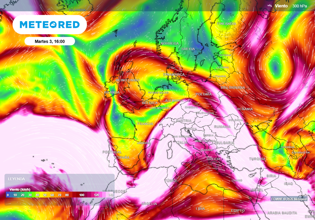 El chorro polar seguirá circulando por latitudes muy meridionales y trazando importantes meandros, favoreciendo los descuelgues fríos.