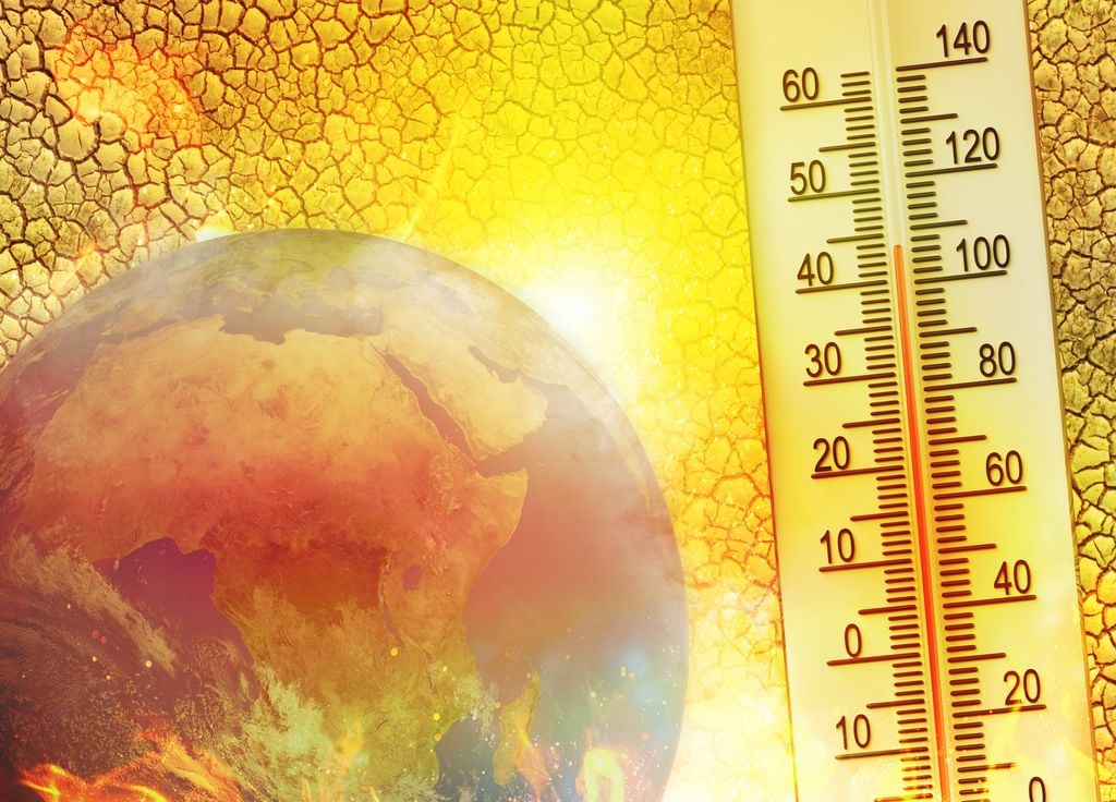 concepto de planeta en ola de calor, calentamiento global concepto de planeta en ola de calor, calentamiento global