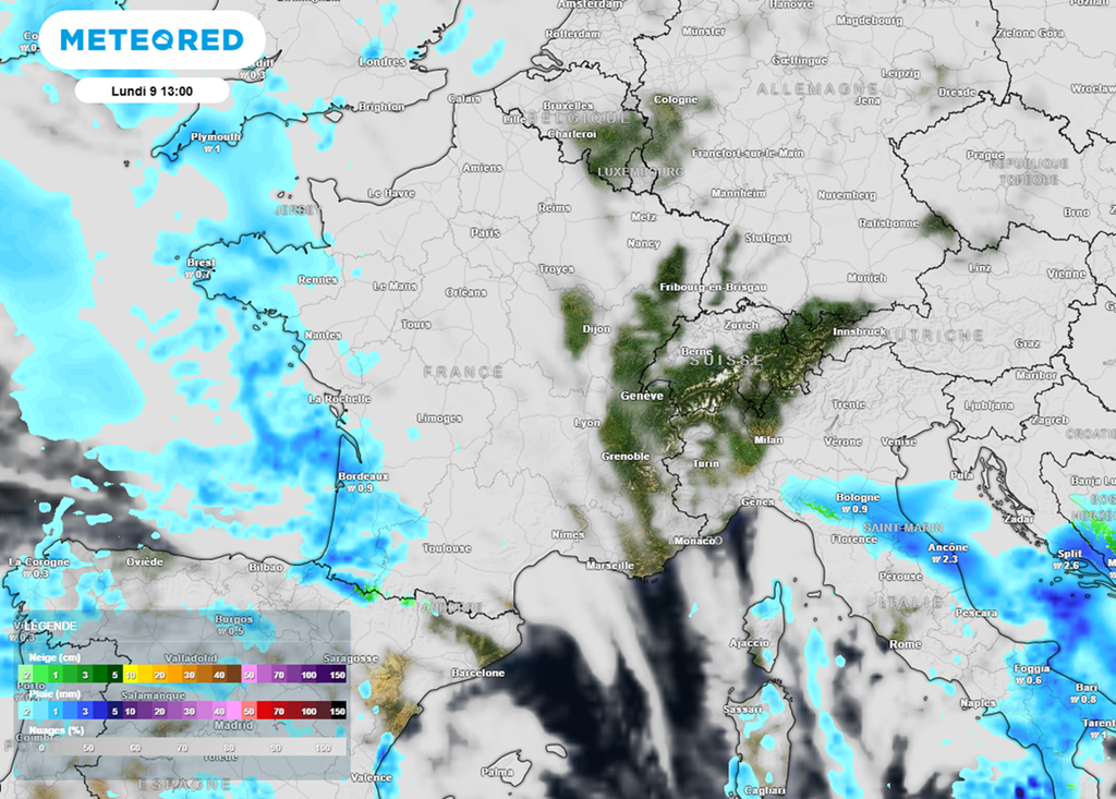 Lundi, une énième perturbation abordera les régions de l'ouest.