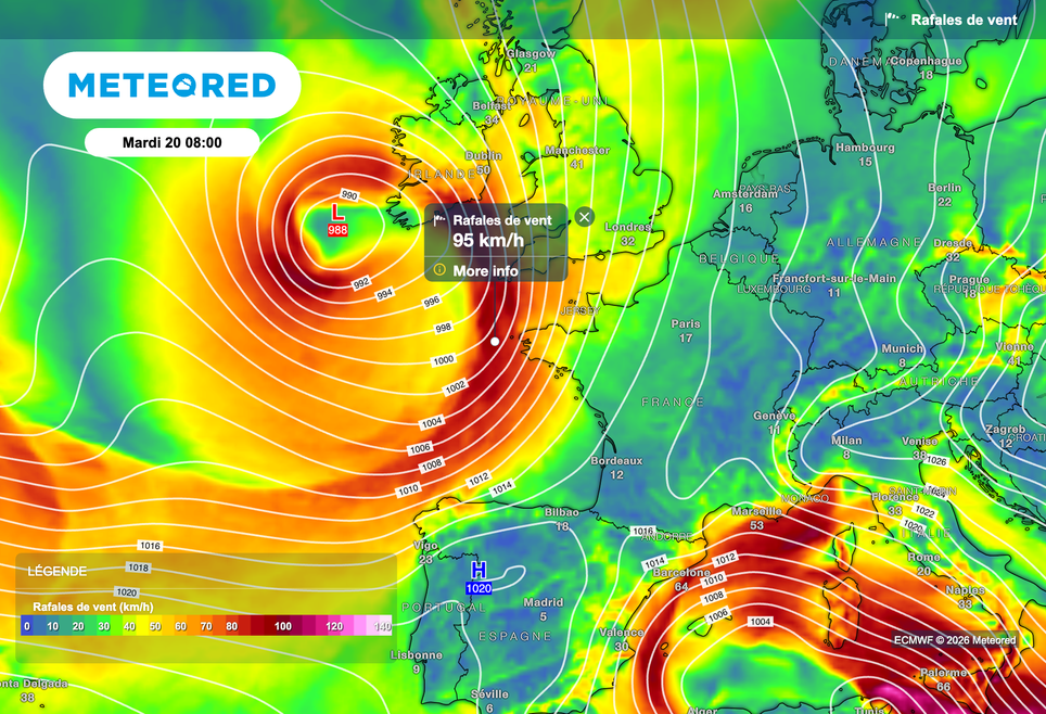 Rafales proches de 100 km/h ce mardi sur les côtes bretonnes !