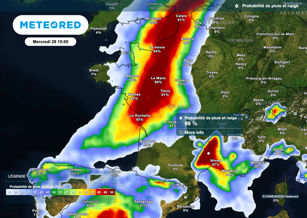 Des pluies attendues dans de nombreuses régions de France ce mercredi. Des pluies attendues dans de nombreuses régions de France ce mercredi.