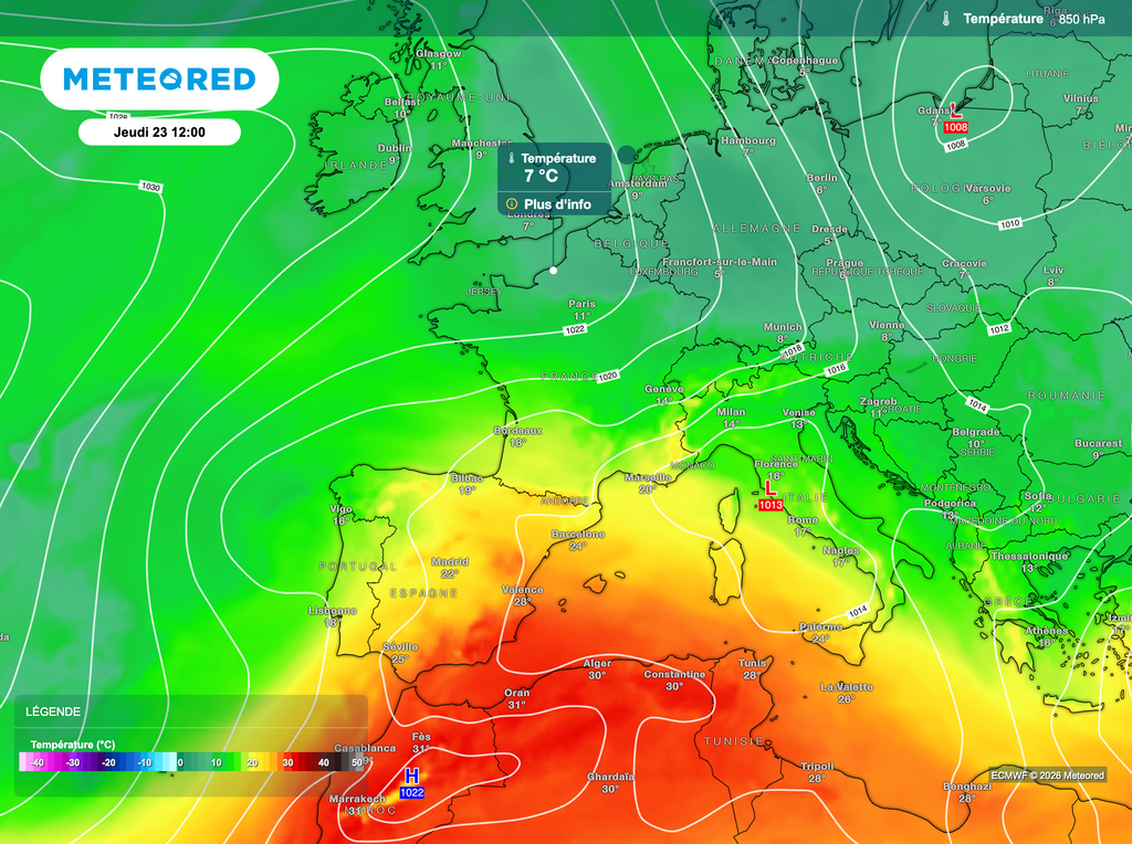 Encore un peu d'air "frais" surtout au nord pour ce milieu de semaine. Encore un peu d'air "frais" surtout au nord pour ce milieu de semaine.