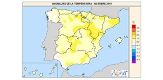 Octubre de 2019 en España: muy cálido y seco