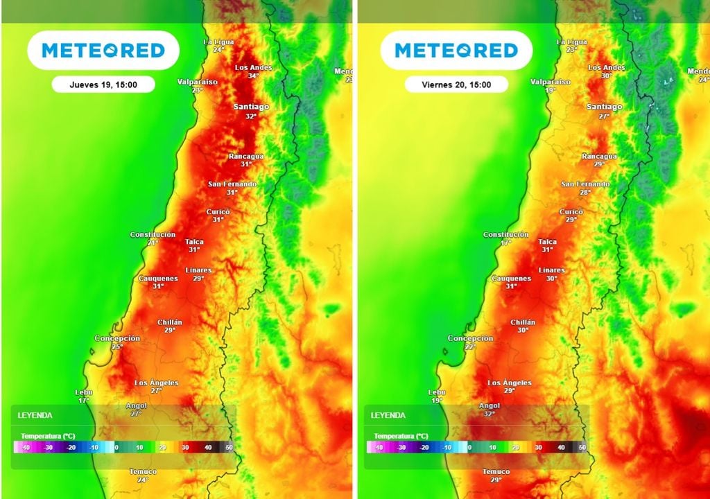 El centro norte experimentará un descenso térmico más marcado durante el viernes, asociado a la influencia de una baja segregada, lo que traerá un alivio tras el calor intenso del jueves.