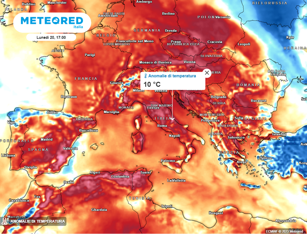 Anomalia Termica Lunedì Anomalia Termica Lunedì