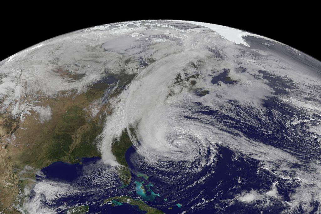 Imagen de satélite del huracán Sandy