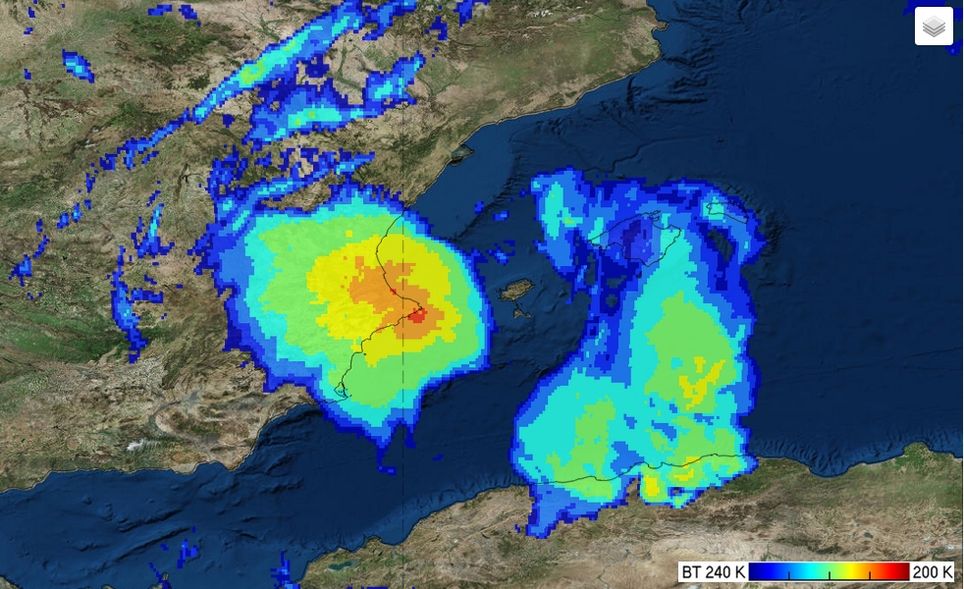 Un Sistema Convectivo de Mesoescala afecta zonas del levante español