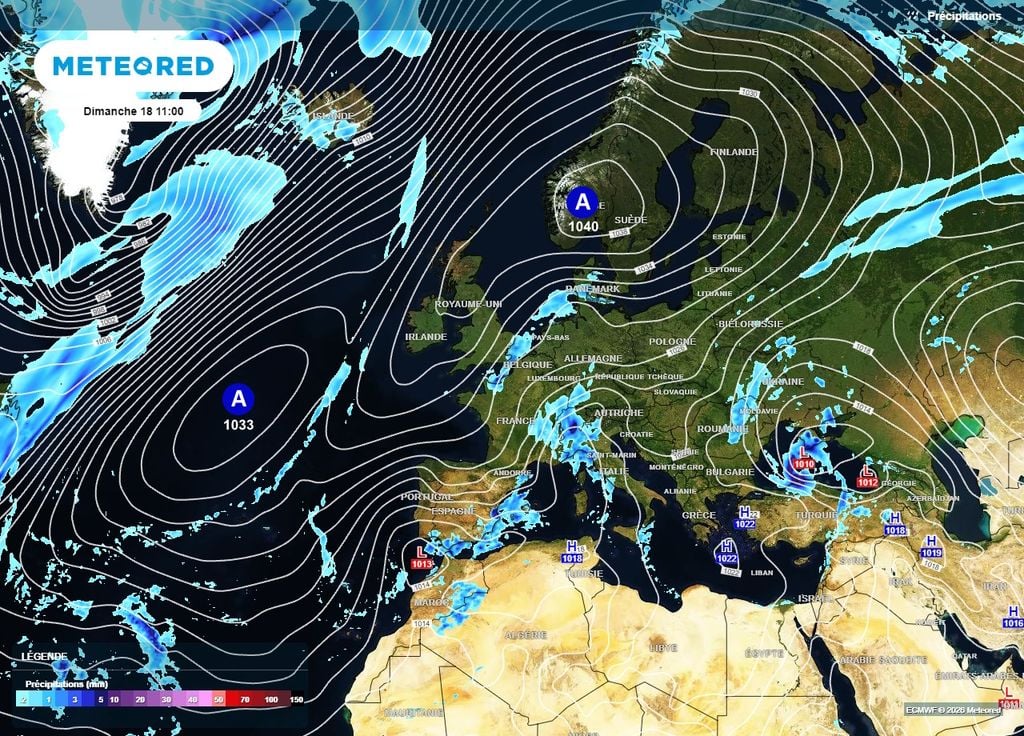 Un puissant anticyclone s'étendra des Açores à la Scandinavie ce dimanche 18 octobre Un puissant anticyclone s'étendra des Açores à la Scandinavie ce dimanche 18 octobre