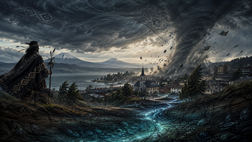 Una interpretación visual del tornado de Puerto Varas en diálogo con la memoria territorial y el relato mapuche de Calfucurá y Tripayngam. Una interpretación visual del tornado de Puerto Varas en diálogo con la memoria territorial y el relato mapuche de Calfucurá y Tripayngam.