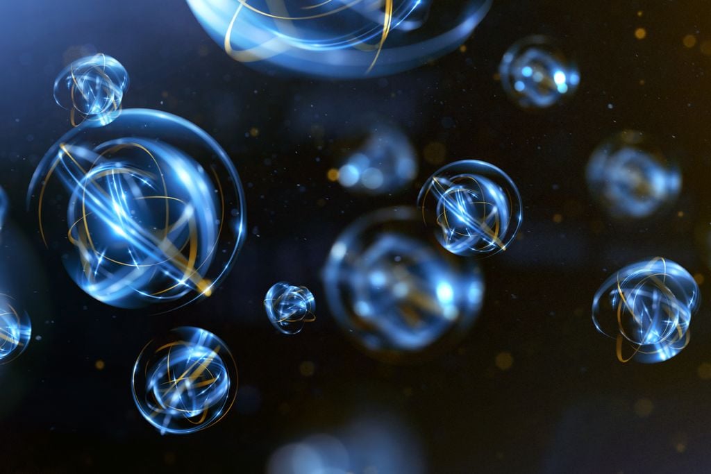 Representación artística del campo de Higgs y sus excitaciones, responsables de otorgar masa a las partículas elementales.