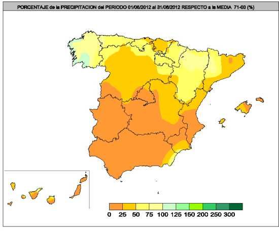 Precipitación junio-agosto 2012 Precipitación junio-agosto 2012