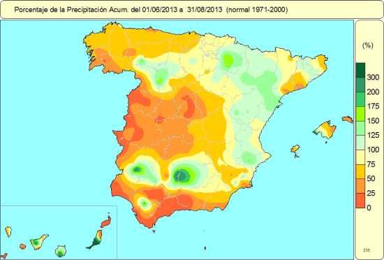 Precipitaciones junio-agosto 2013 Precipitaciones junio-agosto 2013