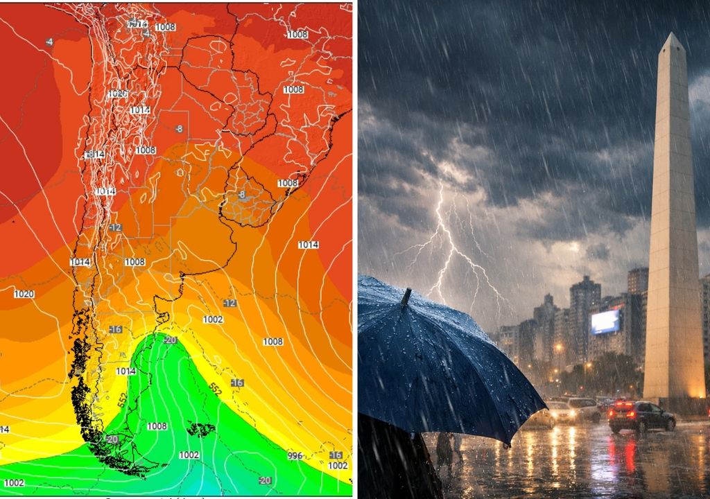 El cruce de un lento vórtice en altura podria ocasionar chaparrones intensos y tormentas aisladas en la región del AMBA el próximo lunes 23.